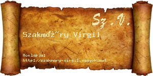 Szakmáry Virgil névjegykártya